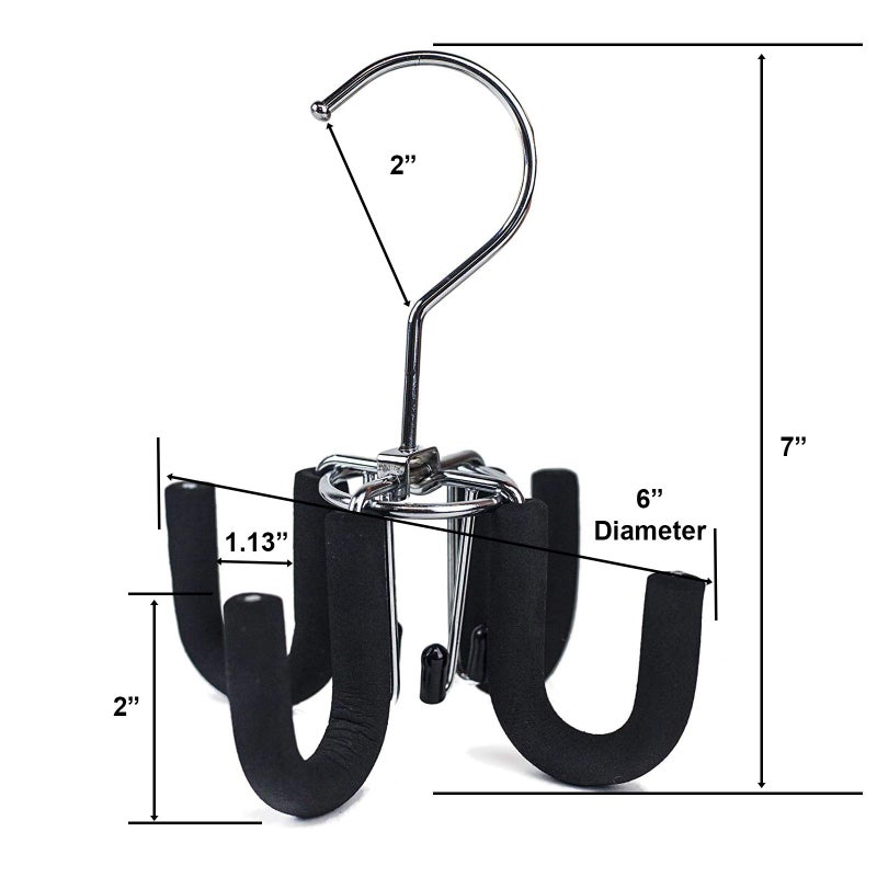Huji 4 Hooks Swivel Belt Hanger Tie Scarves Necklace Purse Rack Clothes Organizer Closet Storage (1, Black Swivel Belt Hanger) - Image 4